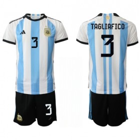 Argentina Nicolas Tagliafico 3 Børn Hjemme VM 2022 - Fodboldtrøjer (S/S)
